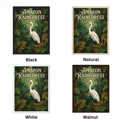 Amazon Rainforest Vintage Travel Poster