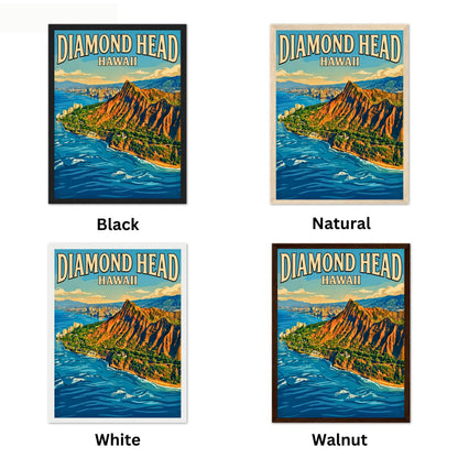 Diamond Head Vintage Travel Poster - Hawaii