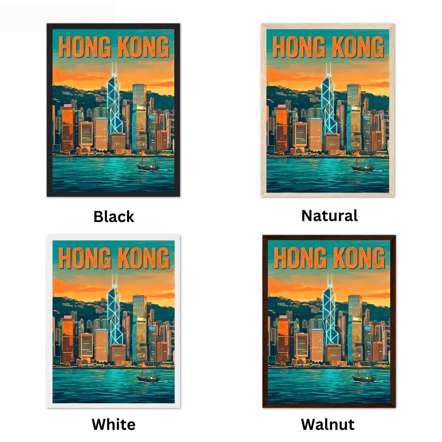 Hong Kong Vintage Travel Poster - Captivating Bank Of China Tower