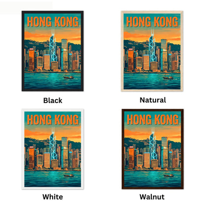 Hong Kong Vintage Travel Poster - Captivating Bank Of China Tower