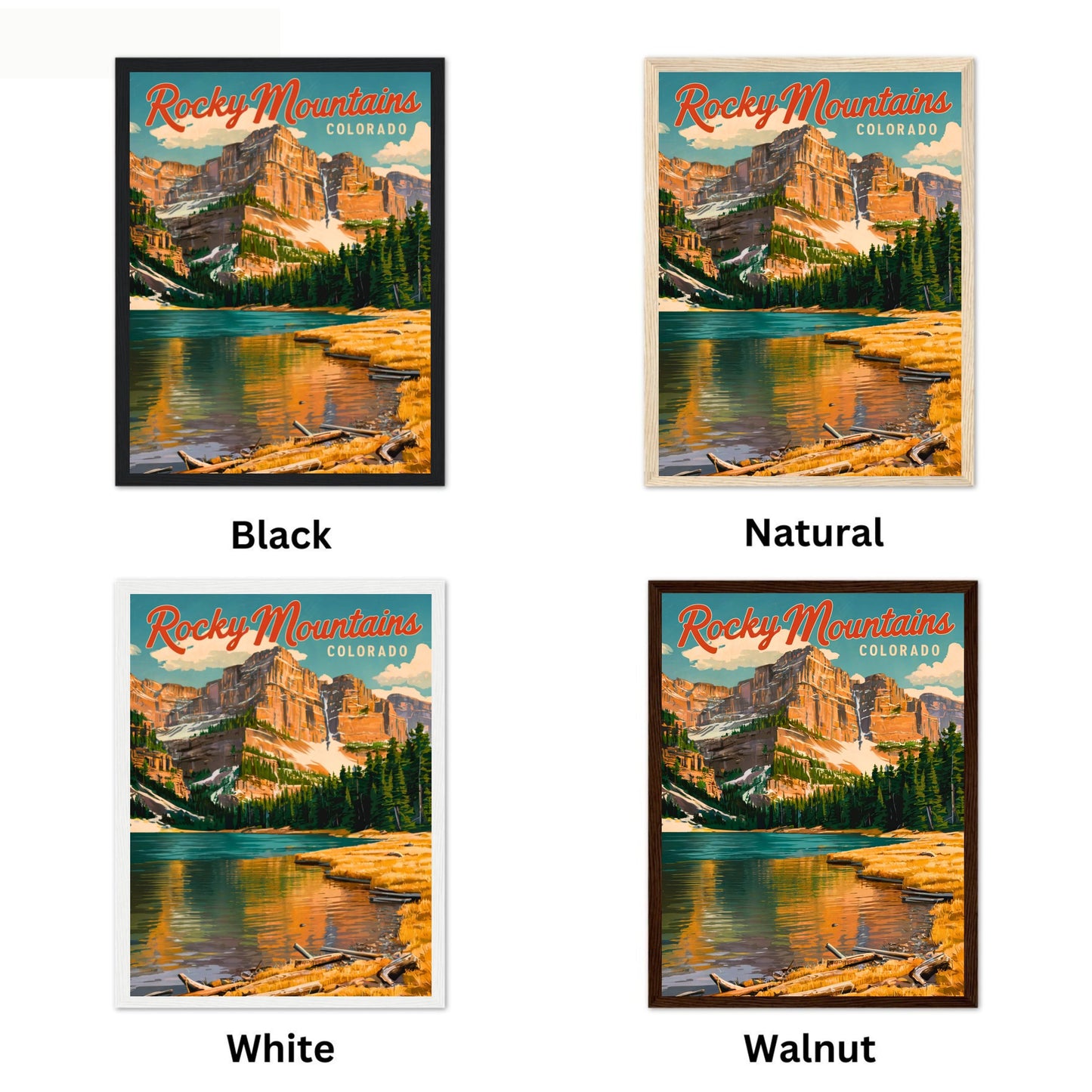 Rocky Mountains Vintage Travel Poster - Stunning Nature and Adventure