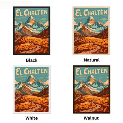 El Chaltén Travel Poster - Stunning Hiking Mountains Peak View
