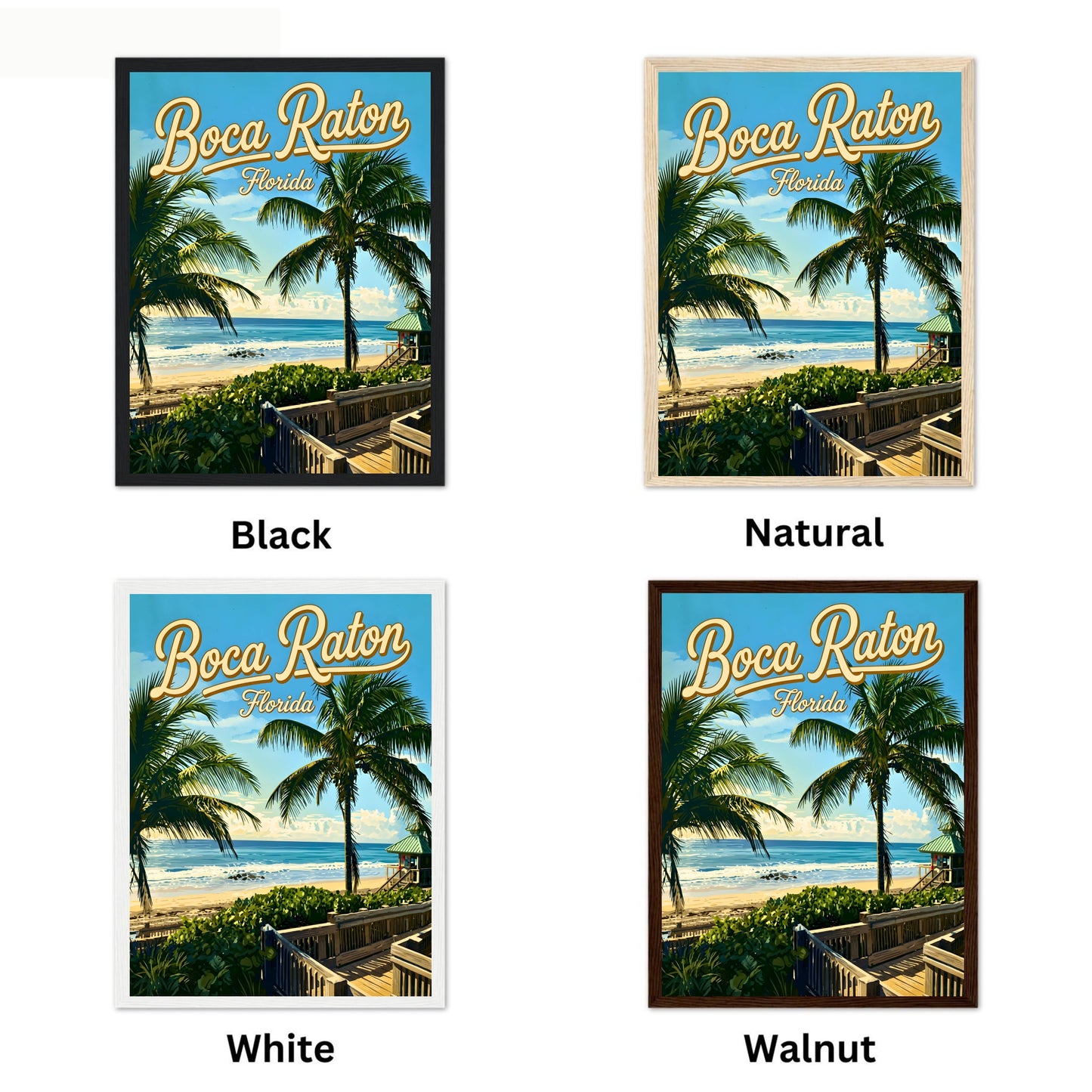 Boca Raton Vintage Travel Poster - A Touch of Coastal Luxury