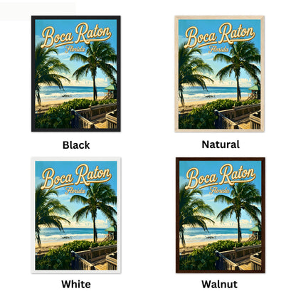Boca Raton Vintage Travel Poster - A Touch of Coastal Luxury