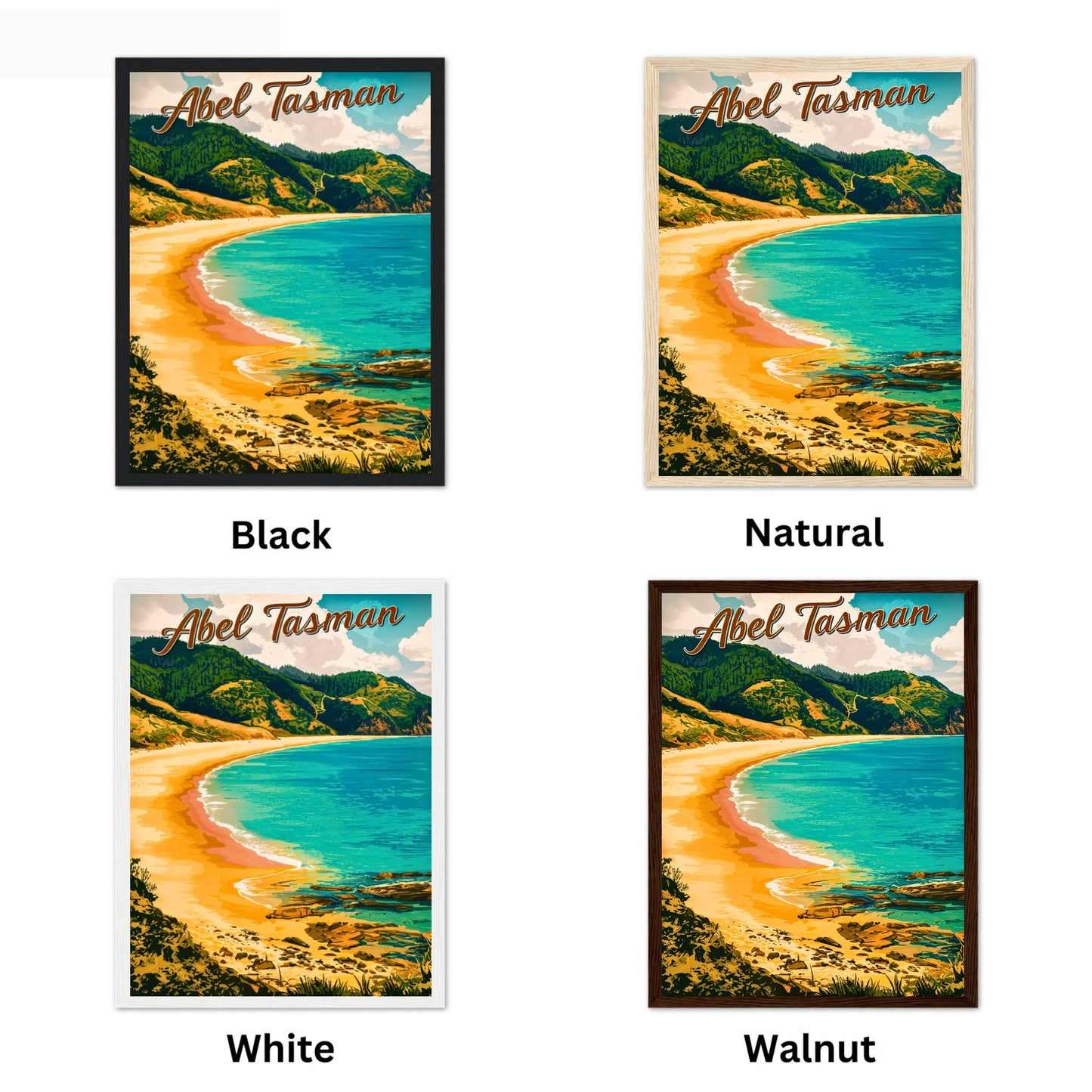 Abel Tasman Vintage Travel Poster - Captivating Island and  National park in New Zealand