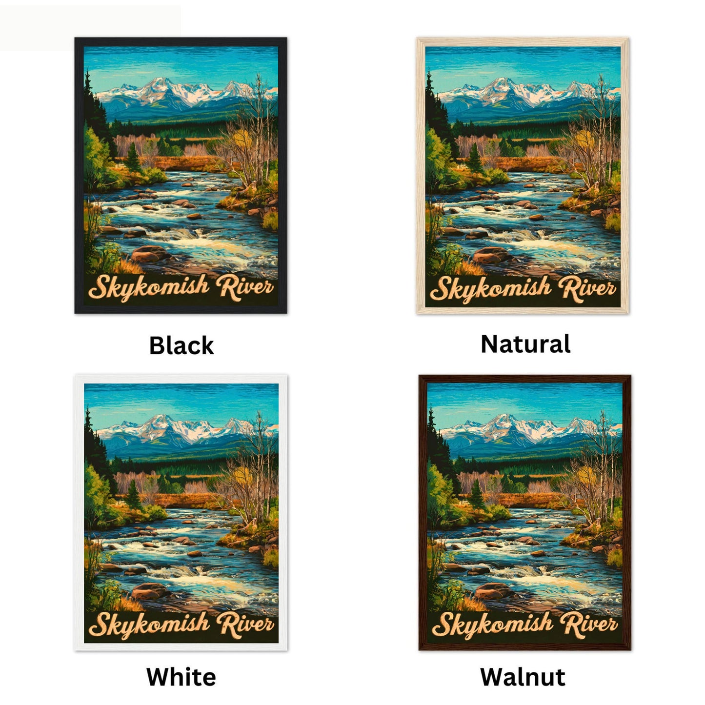Skykomish River Vintage Travel Poster - Captivating River and Forest in Washington