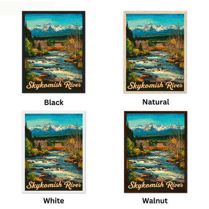 Skykomish River Vintage Travel Poster - Captivating River and Forest in Washington