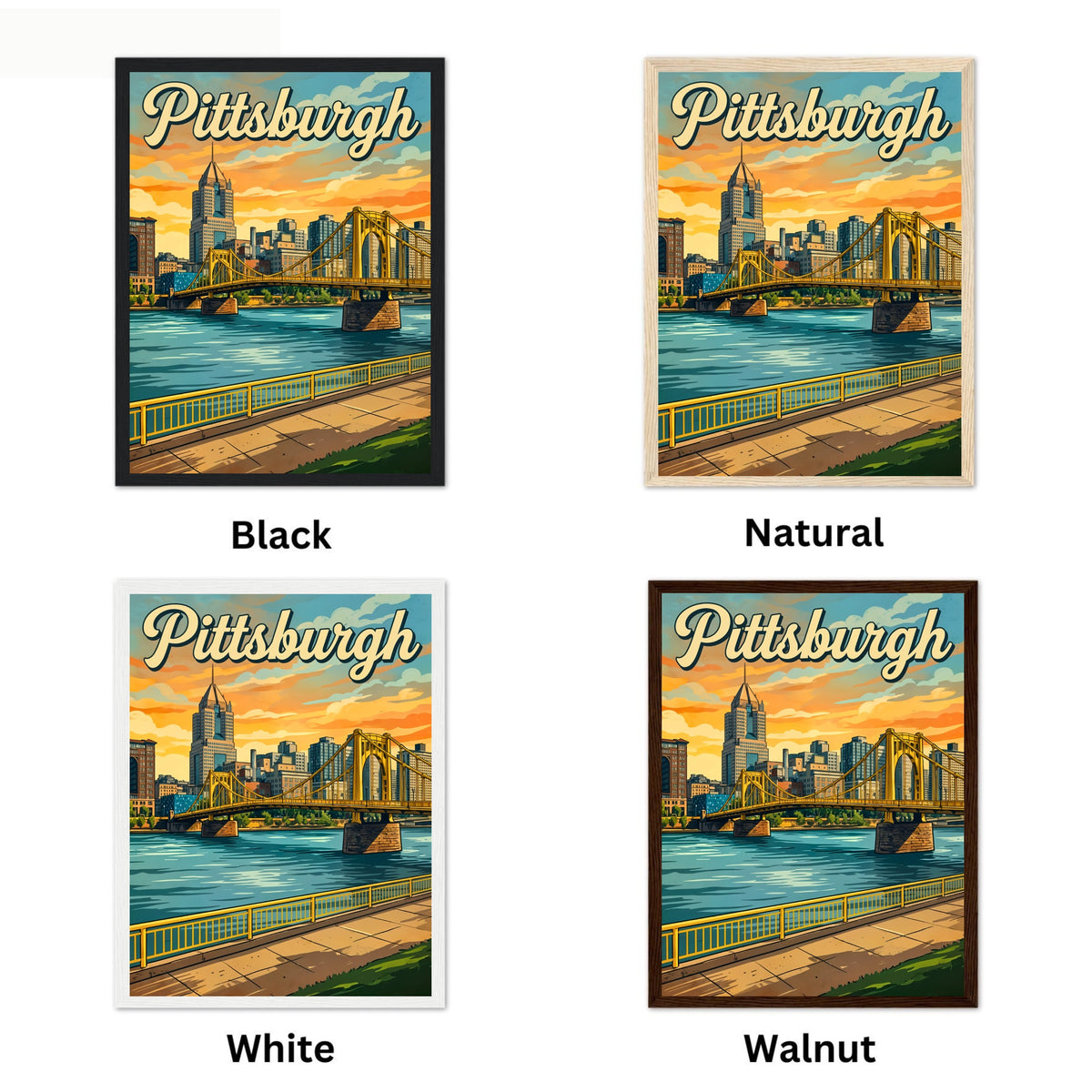 Pittsburgh Vintage Travel Poster