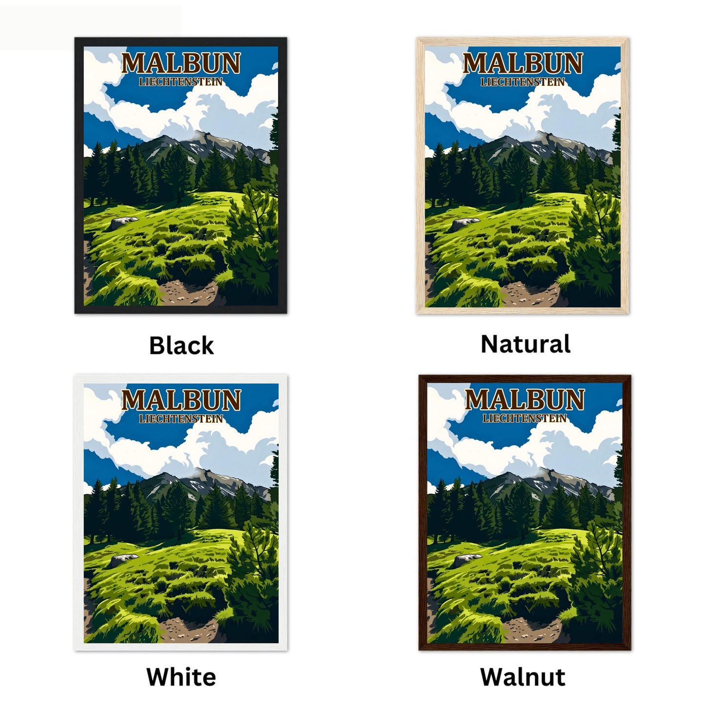 Malbun Vintage Travel Poster - Alpine Serenity