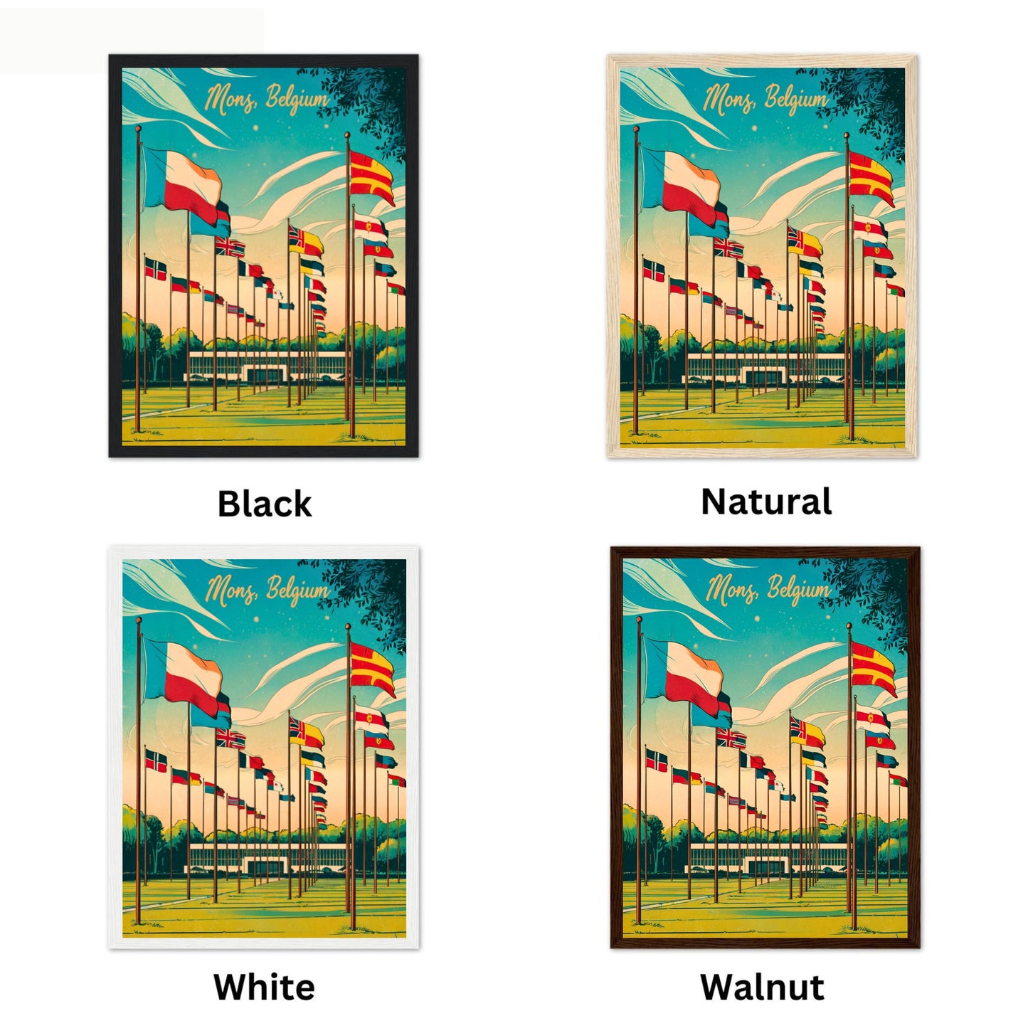 Mons, Belgium Travel Poster - Supreme Headquarters Allied Powers Europe (SHAPE)