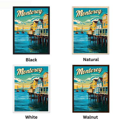 Monterey Vintage Travel Poster - California Charming Seaside Homes