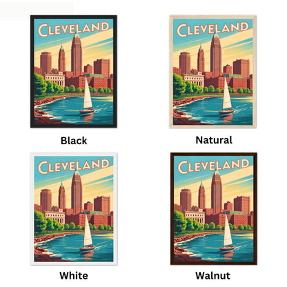 Cleveland Vintage Travel Poster - Lake Erie