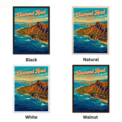 The Iconic Diamond Head Vintage Travel Poster