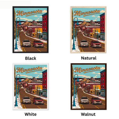 Minnesota Vintage Travel Poster - Duluth Downtown