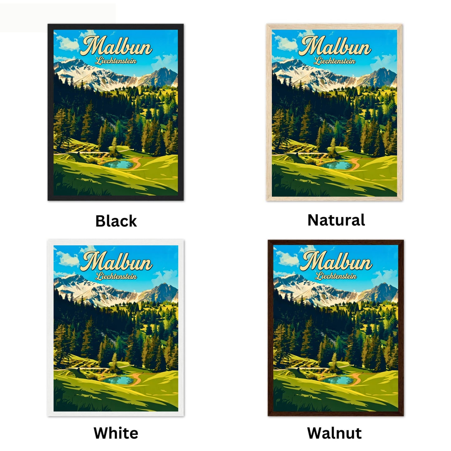 Malbun Vintage Travel Poster - Nature Escape