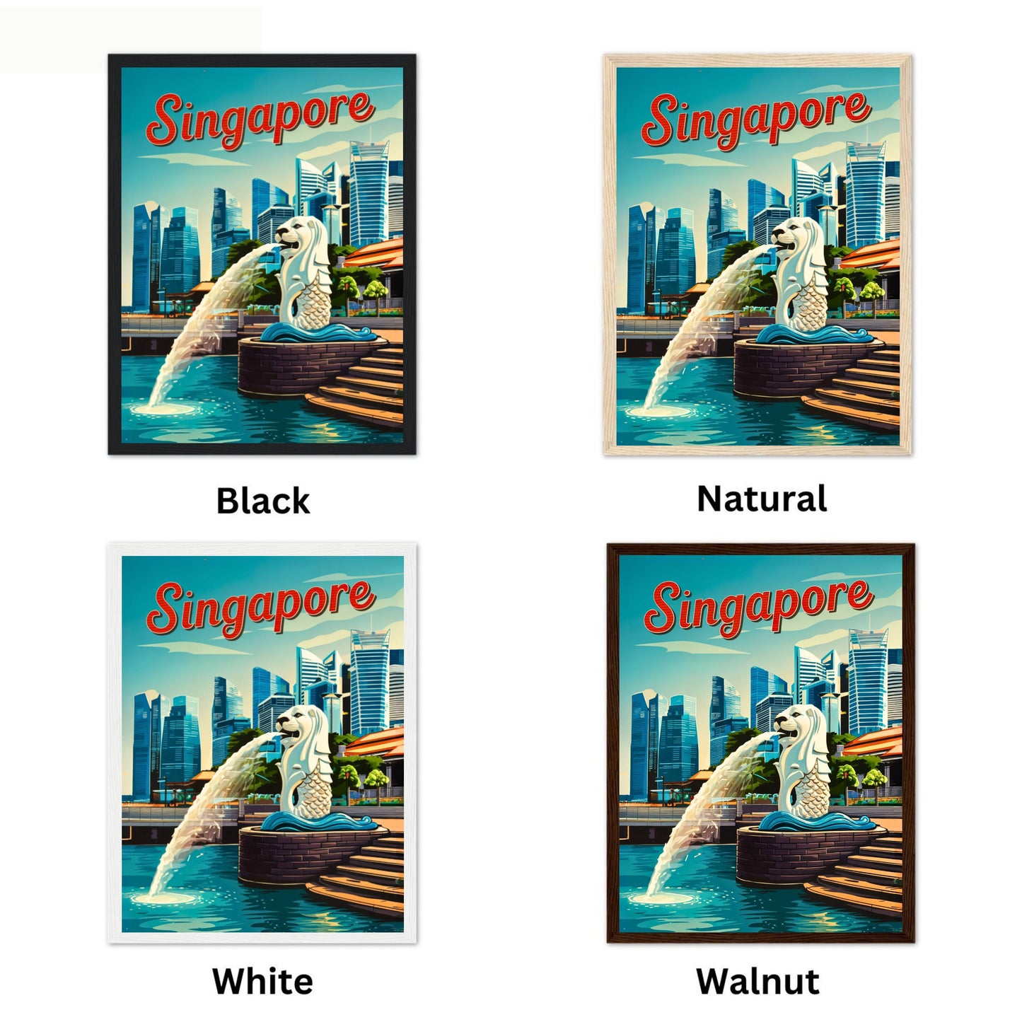 Singapore Vintage Travel Poster