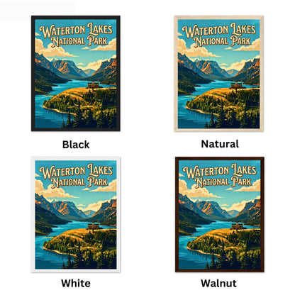 Waterton Lakes National Park Vintage Travel Poster- Northern Wilderness Escape