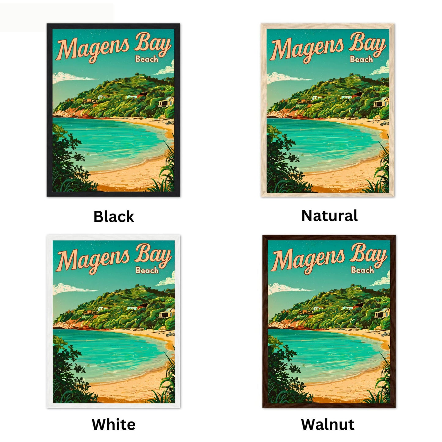 Magens Bay Beach Vintage Travel Poster