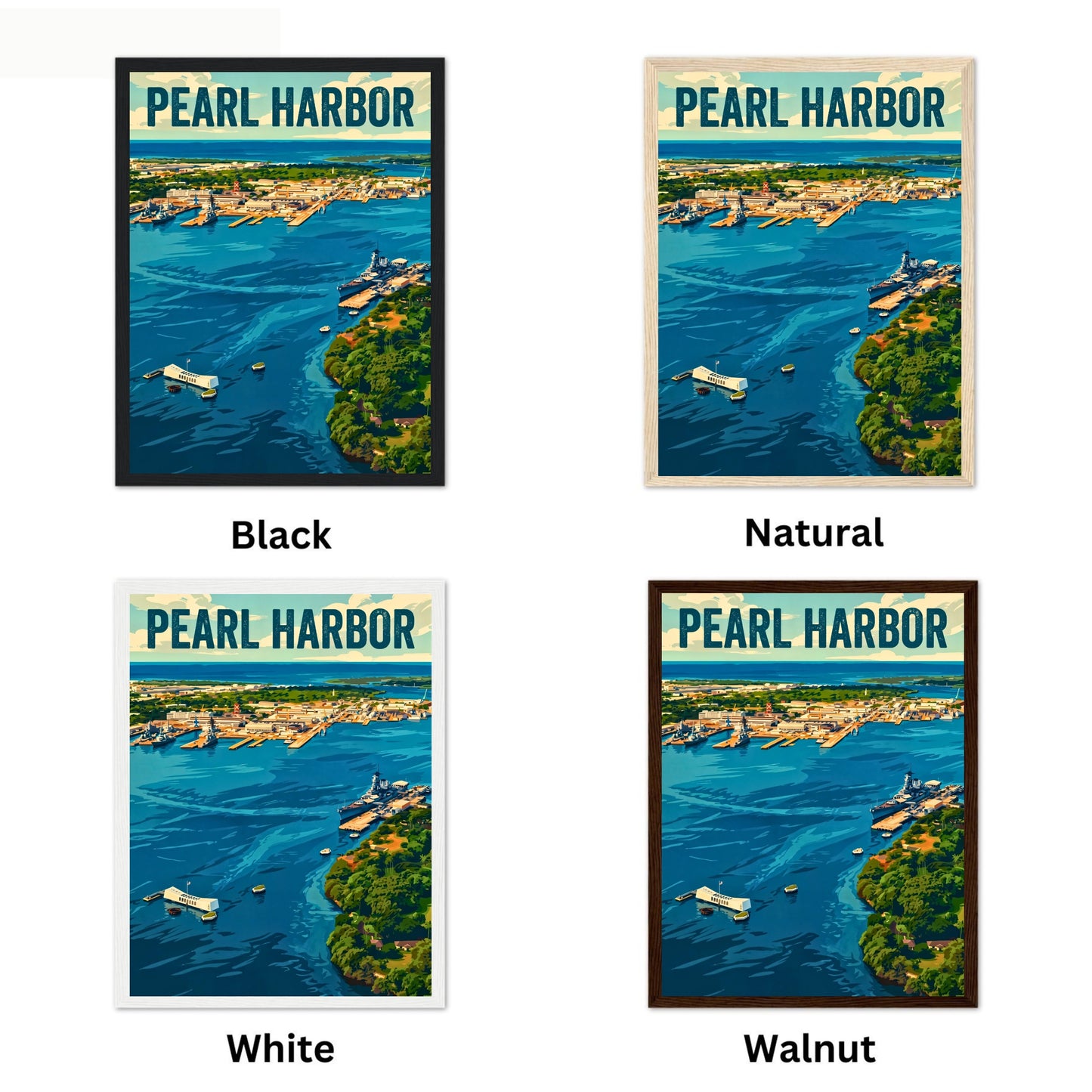 Pearl Harbor Vintage Travel Poster - Hawaii