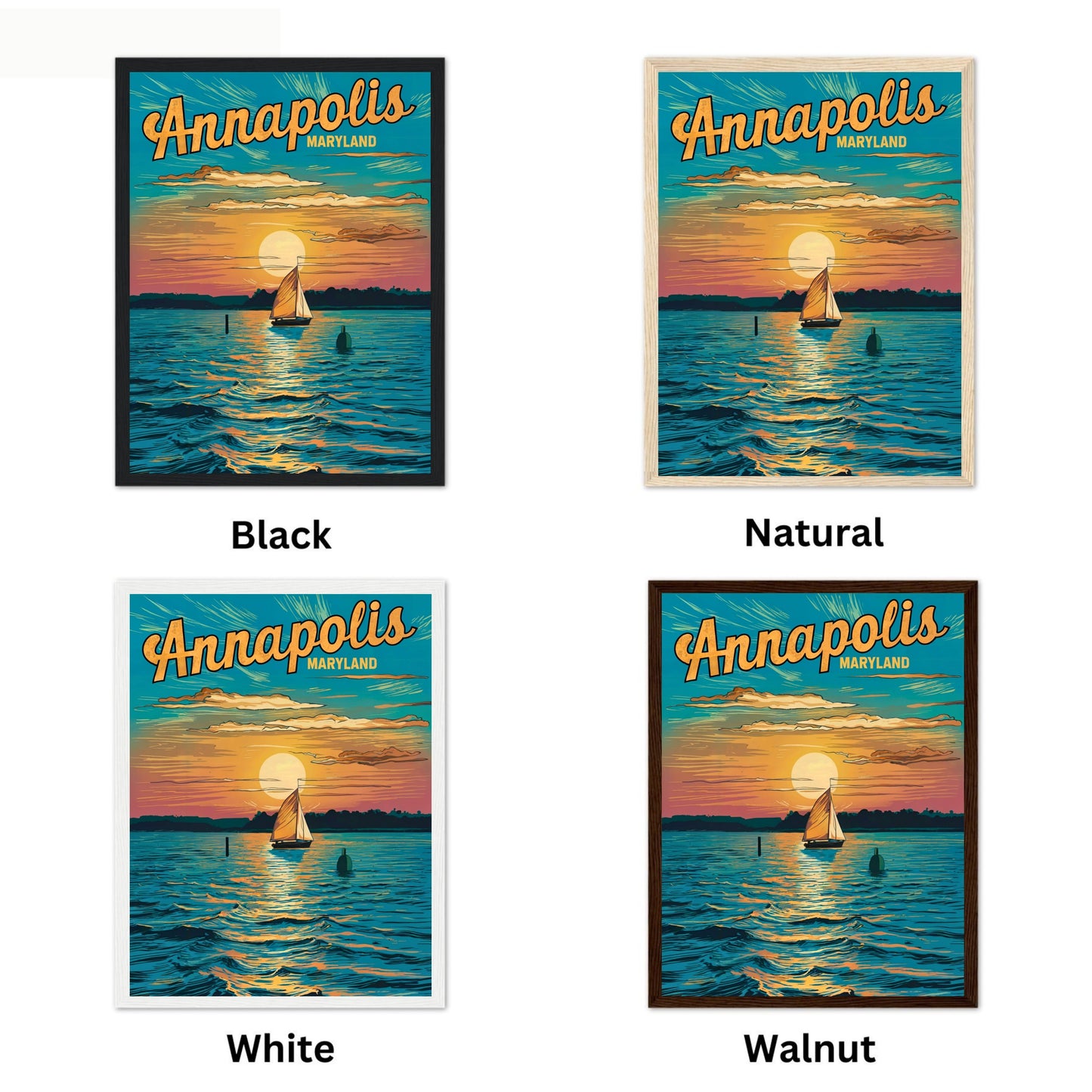 Annapolis Vintage Travel Poster - Nautical Heart of Maryland