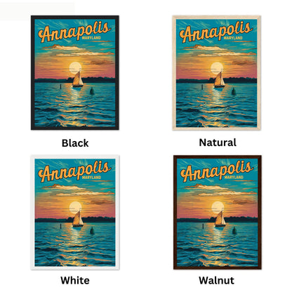 Annapolis Vintage Travel Poster - Nautical Heart of Maryland