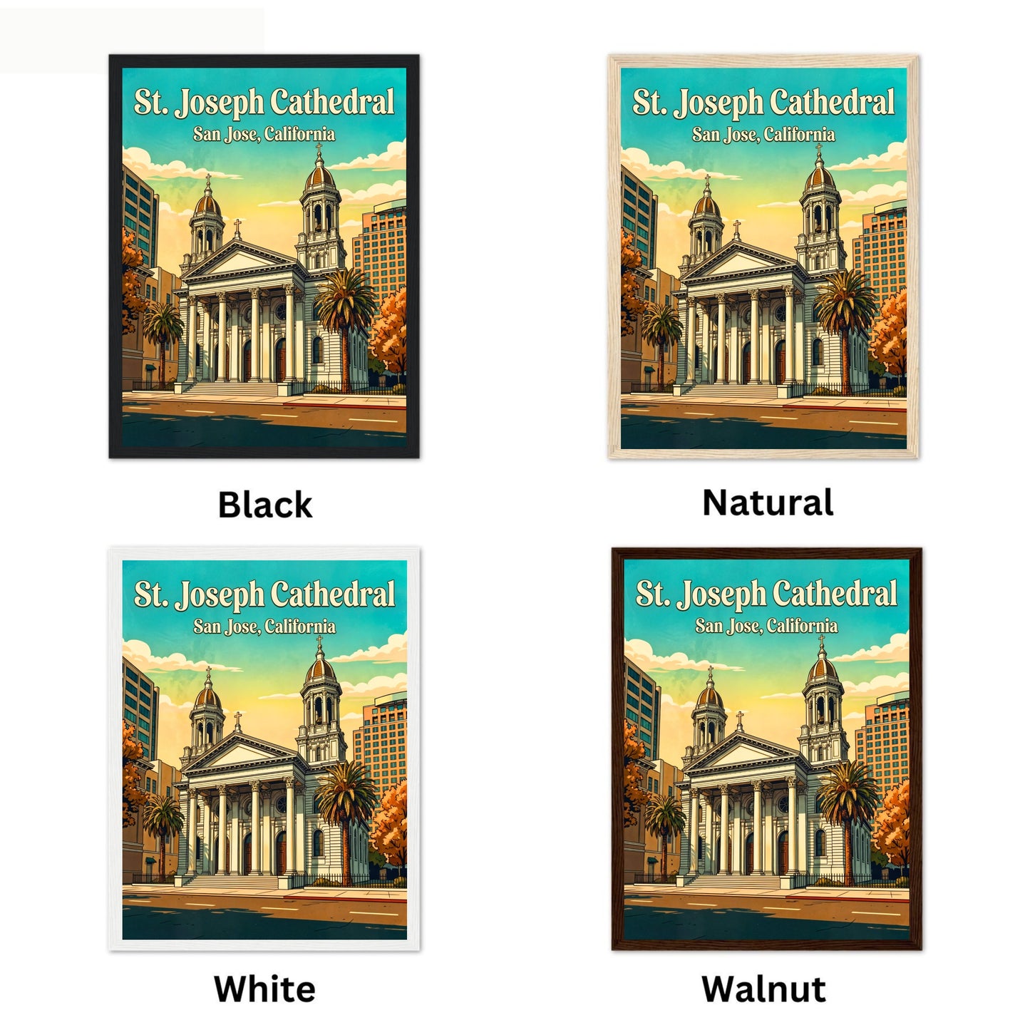 St. Joseph Cathedral Vintage Travel Poster -  Historic Grace