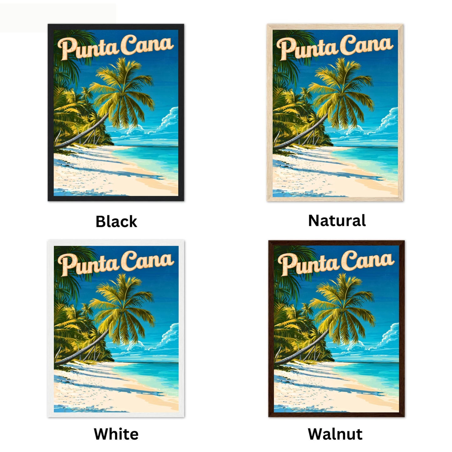 Punta Cana Vintage Travel Poster - Stunning Beach Shore