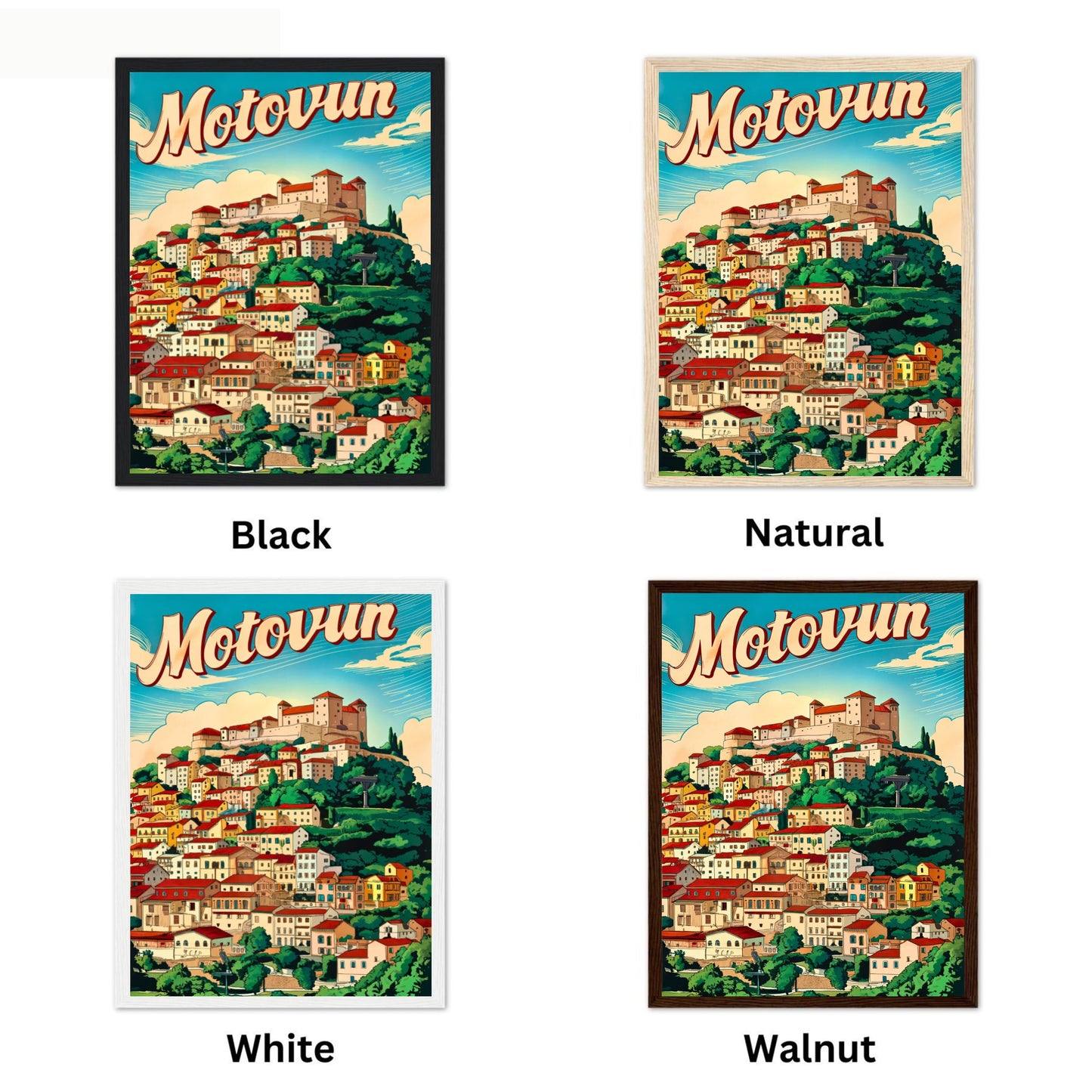 Motovun Vintage Travel Poster - A Medieval Escape