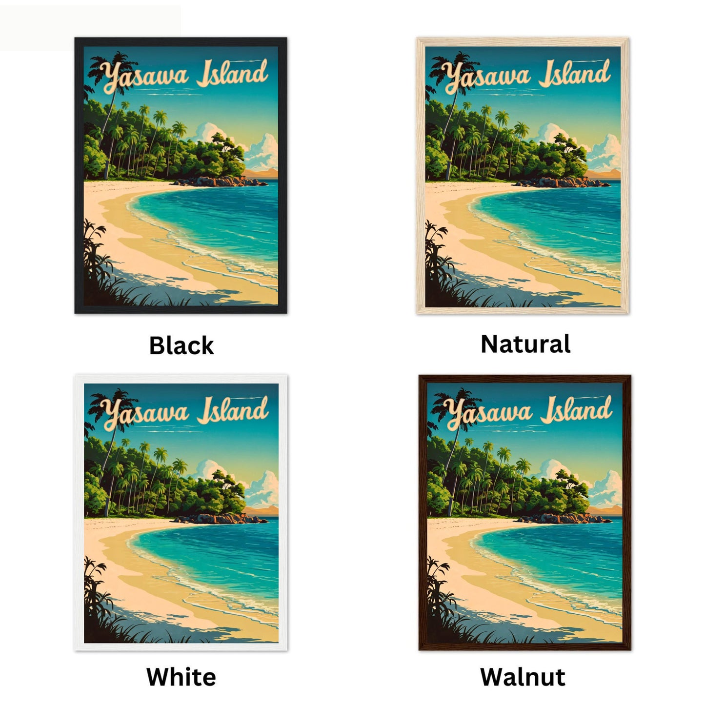 Yasawa Island Vintage Travel Poster - Stunning Island View an Archipelago in Fiji