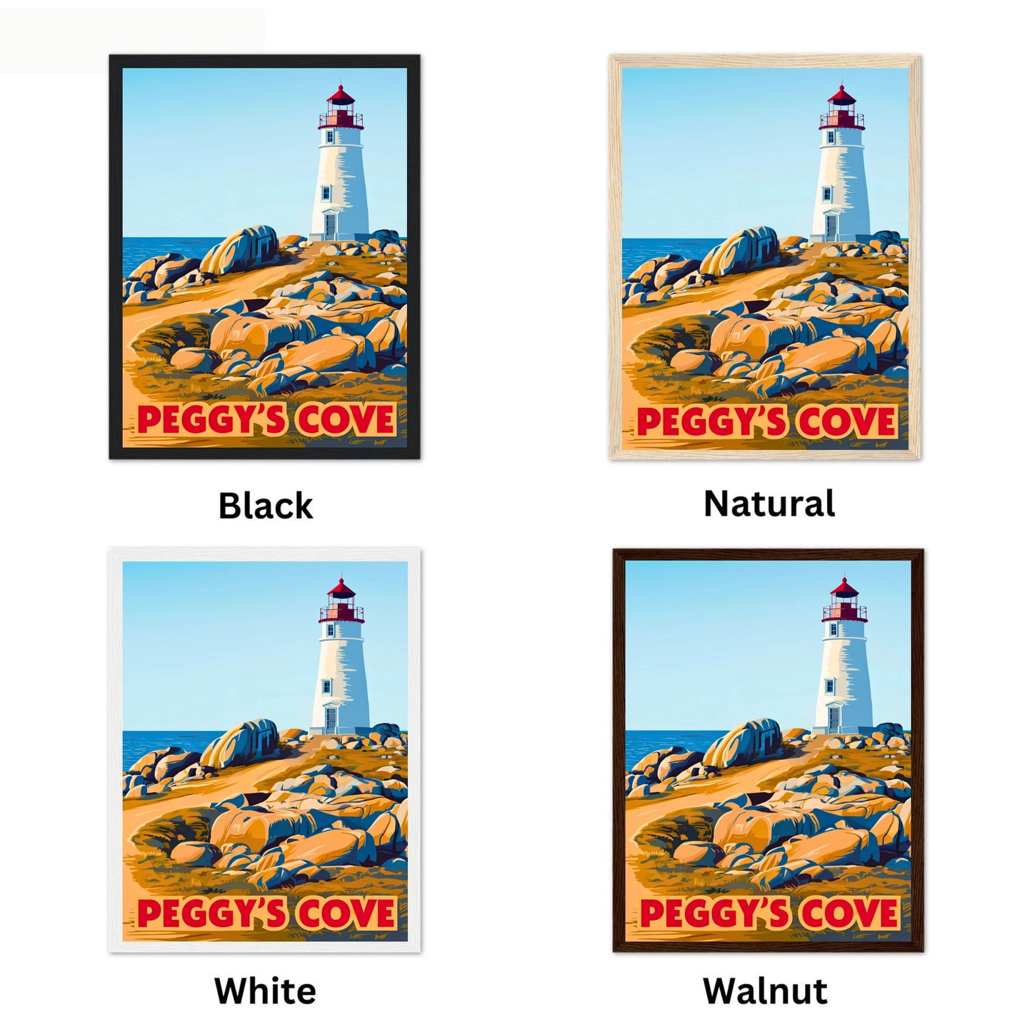 Peggy’s Cove Vintage Travel Poster - Iconic Canada Lighthouse Serenity