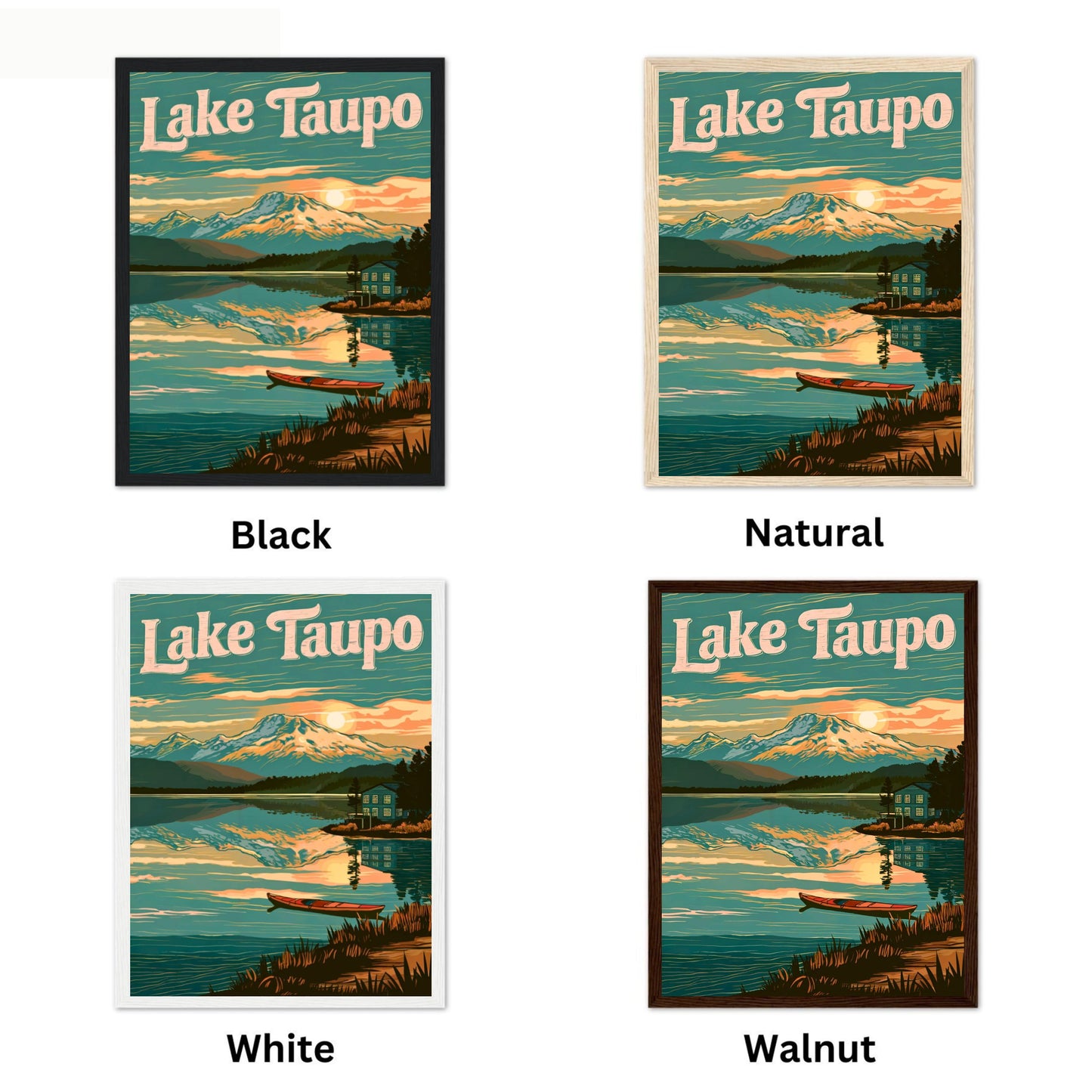Lake Taupo Vintage Travel Poster