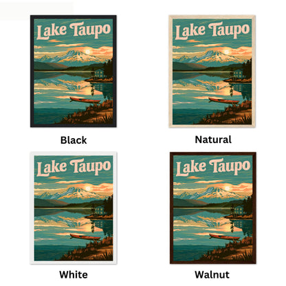 Lake Taupo Vintage Travel Poster