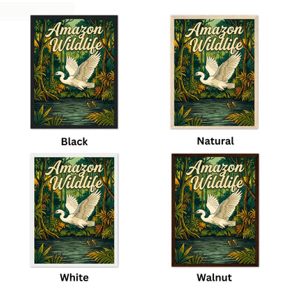 Amazon Rainforest Wildlife Vintage Travel Poster