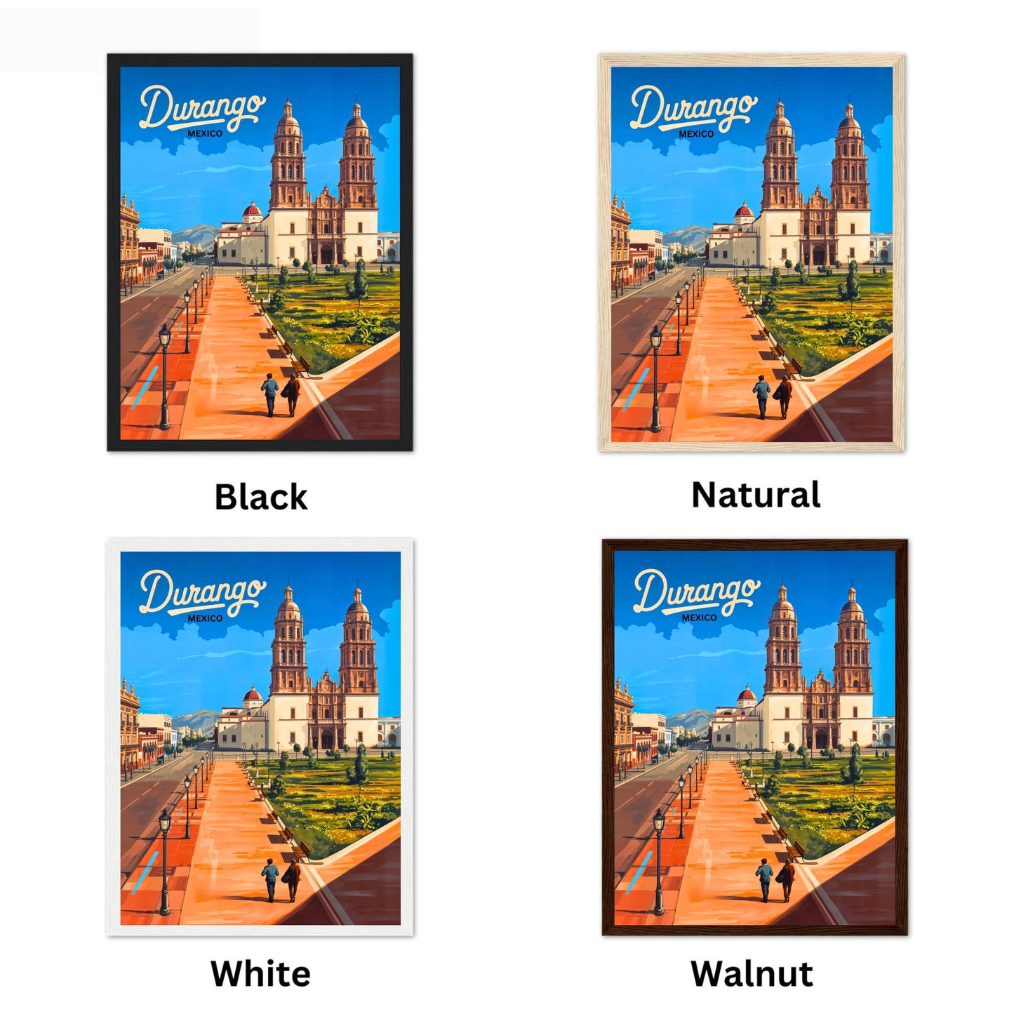 Durango, Mexico Vintage Travel Poster - Timeless Cathedral Views