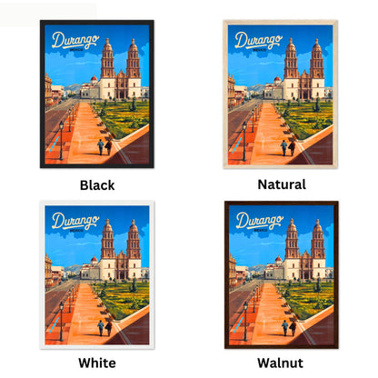 Durango, Mexico Vintage Travel Poster - Timeless Cathedral Views