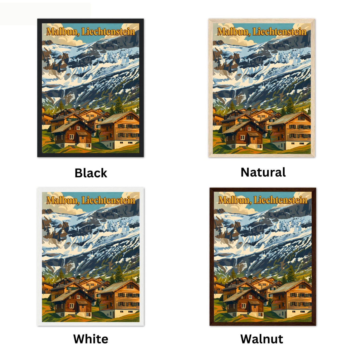 Malbun Vintage Travel Poster - The Heart of the Alps