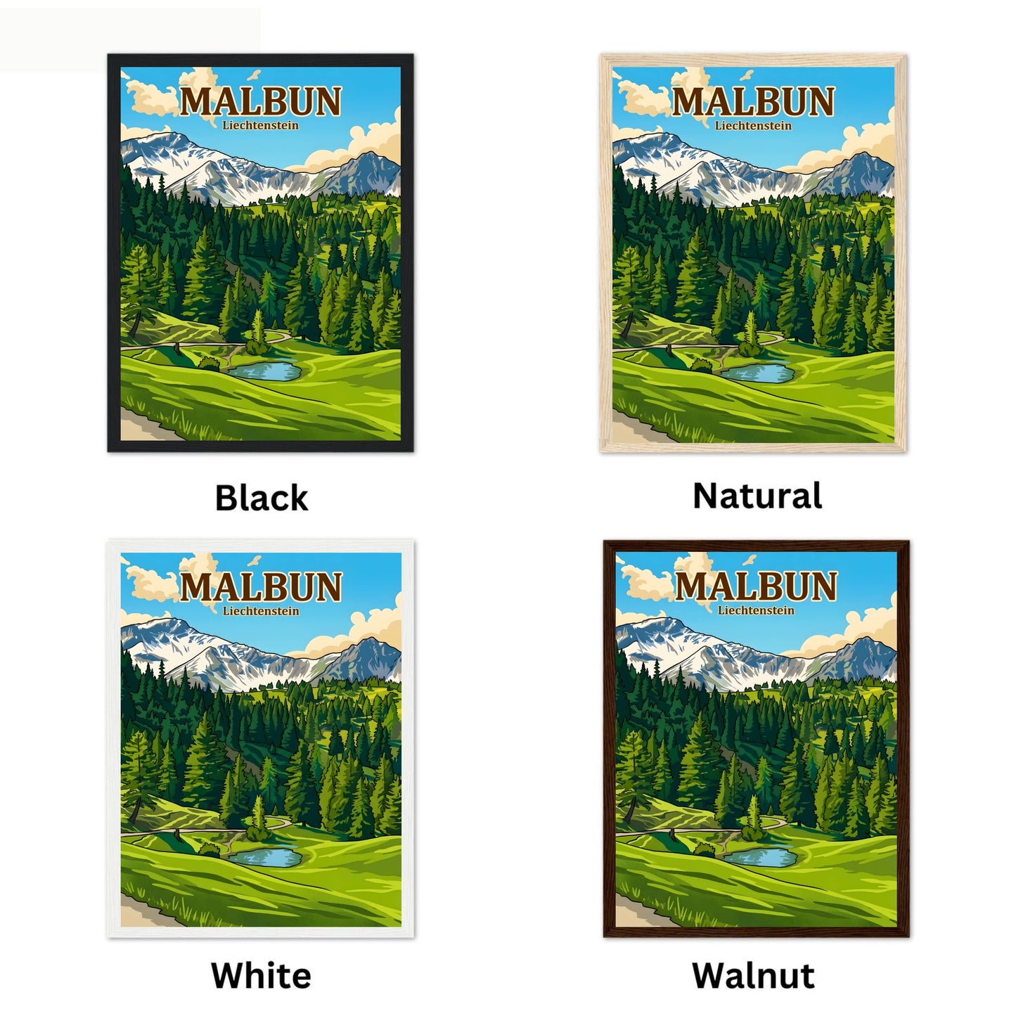 Malbun Vintage Travel Poster - Alpine Horizon