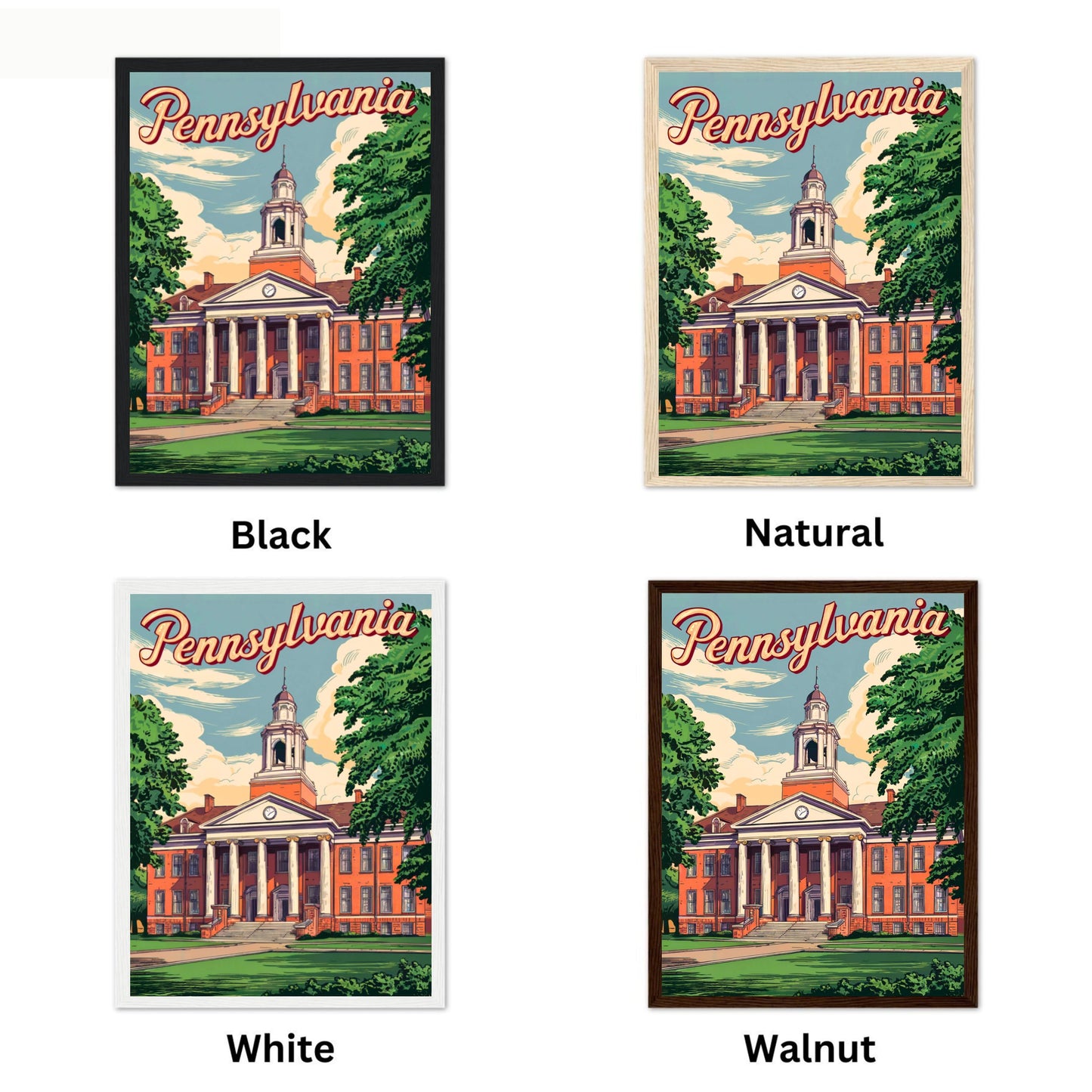 Pennsylvania, State College Vintage Travel Poster - Penn State Pride