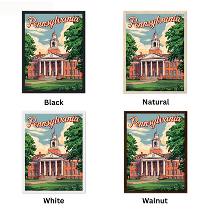 Pennsylvania, State College Vintage Travel Poster - Penn State Pride