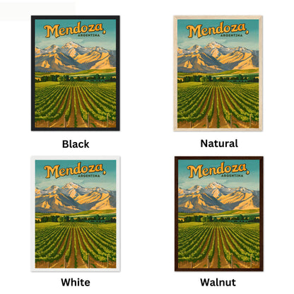 Mendoza Vintage Travel Poster - Captivating Winery View in Argentina