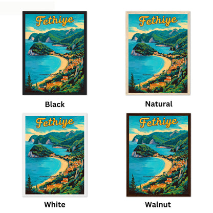 Fethiye Vintage Travel Poster - Captivating Turkey Coast View