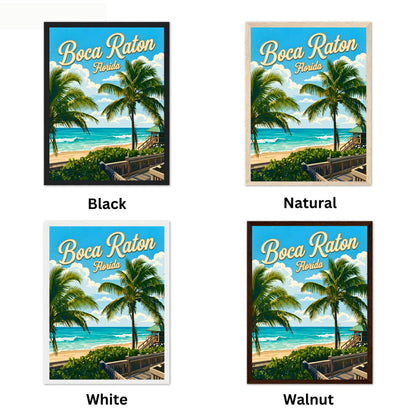 Boca Raton Vintage Travel Poster - Sunshine on the Atlantic