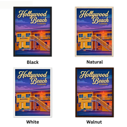 Hollywood Beach Vintage Travel Poster - Vacation at Hotel Paradise Florida