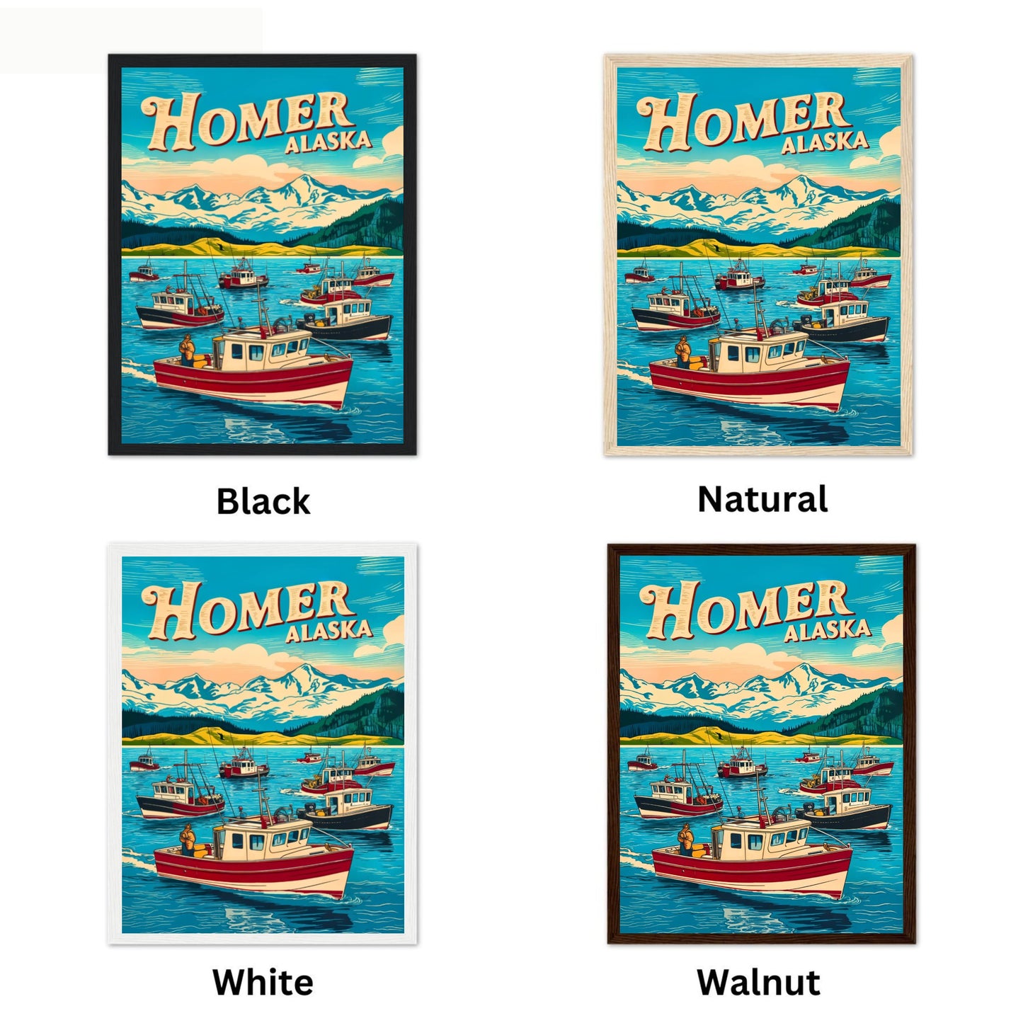 Homer Vintage Travel Poster - Halibut Fishing Capital of the World