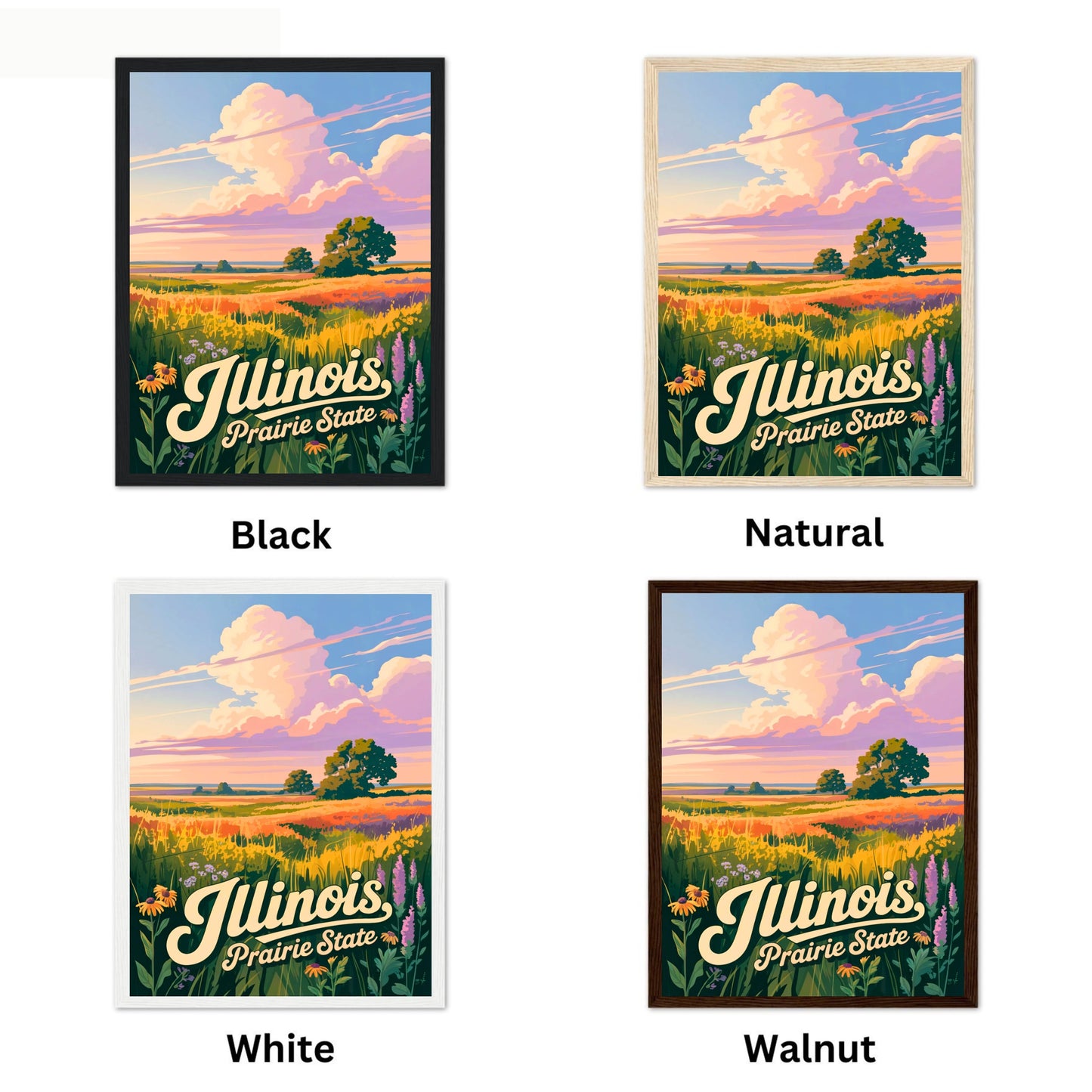 Illinois Vintage Travel Poster - Captivating Fields