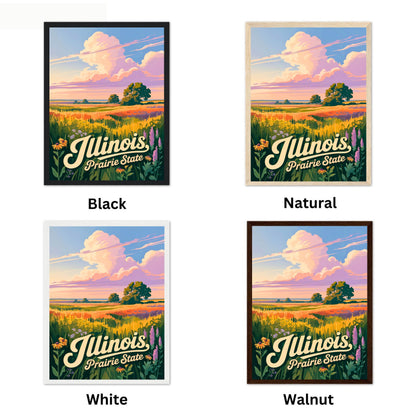 Illinois Vintage Travel Poster - Captivating Fields