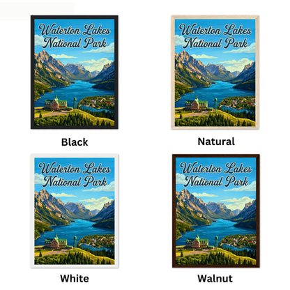 Waterton Lakes National Park Vintage Travel Poster - Alpine Calm, Prairie Soul
