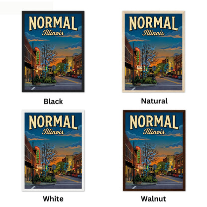 Normal, Illinois Vintage Travel Poster - Uptown Lights