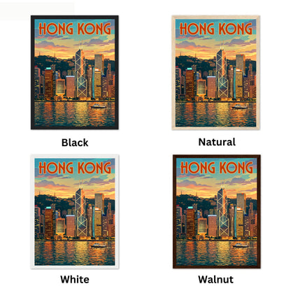 Hong Kong Vintage Travel Poster - Captivating City Skyline