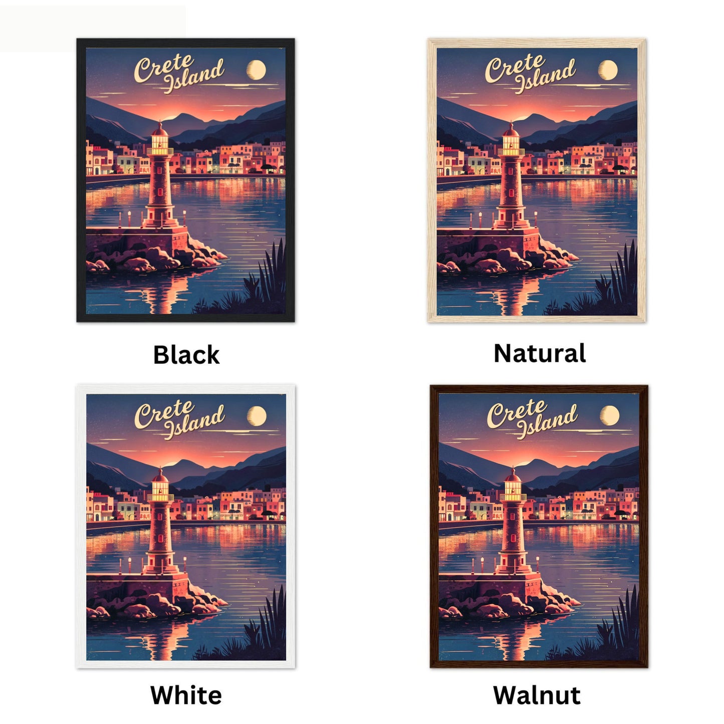 Crete Island Vintage Travel Poster - Chania Greece